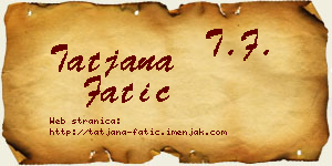 Tatjana Fatić vizit kartica